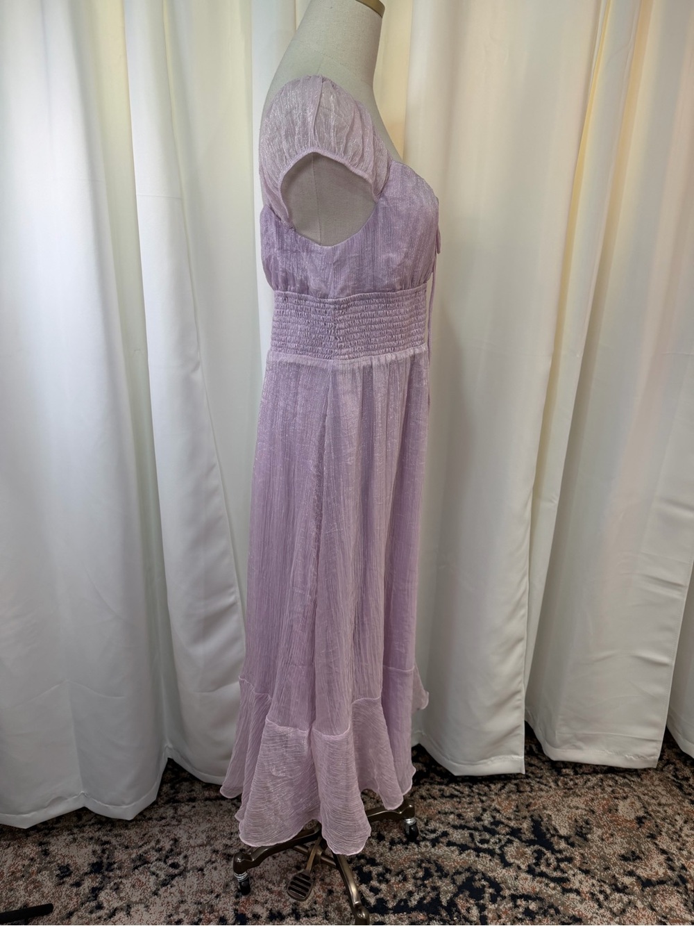 Hutch ‘Cap Sleeve Shimmer Maxi Dress’ in “Lilac Purple” Size Large - Picture 15 of 16